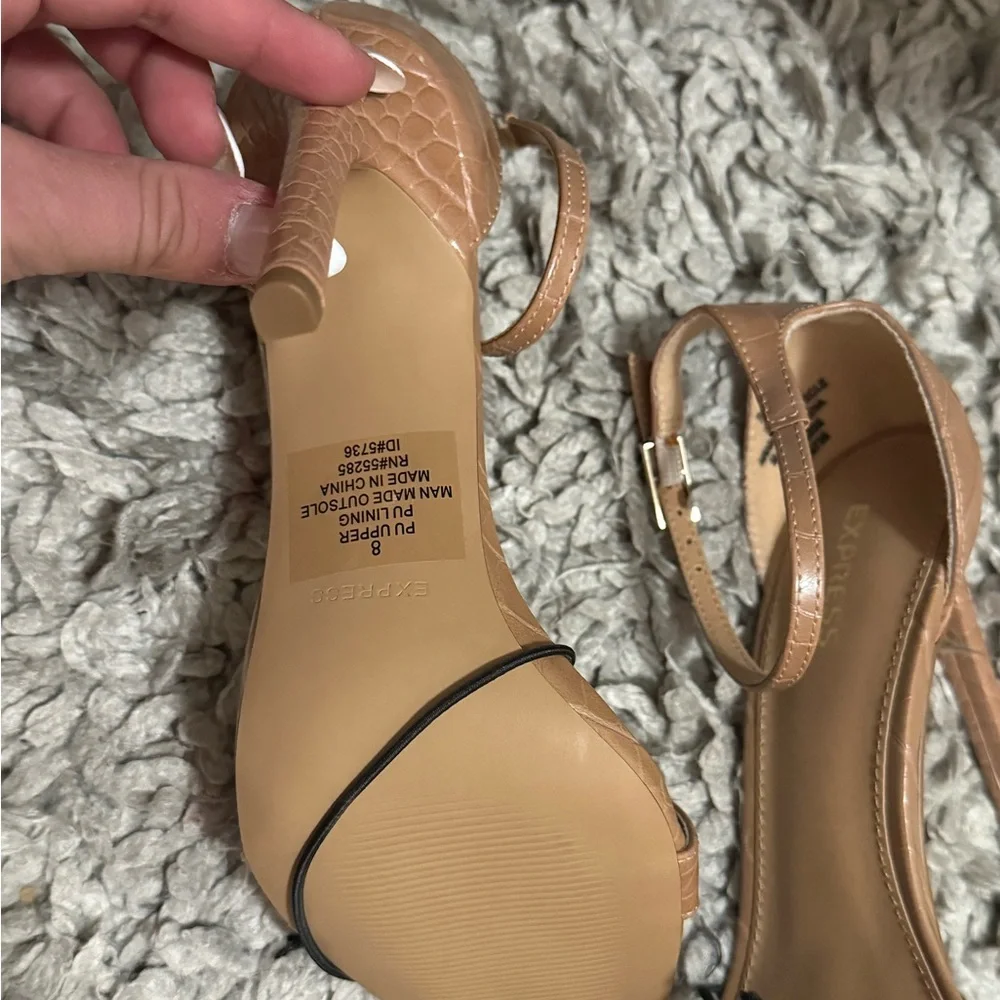 Express Tan Strappy Heels - Picture 12 of 15